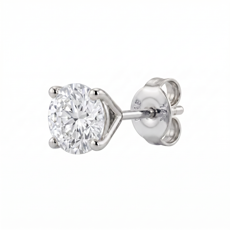 Broquel Solitario para Hombre con Diamante de Laboratorio de 0.50 CT en Oro 14K