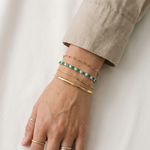 Pulsera Tennis de Oro Blanco 14k con Esmeraldas y Diamantes (vista 5)