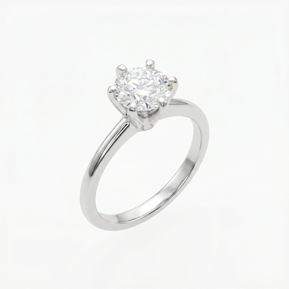 Anillo de Compromiso de Oro Blanco 14k con Diamante de Laboratorio IGI de 1 ct