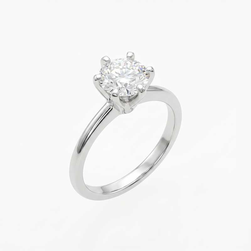 Anillo de Compromiso de Oro Blanco 14k con Diamante de Laboratorio IGI de 1 ct