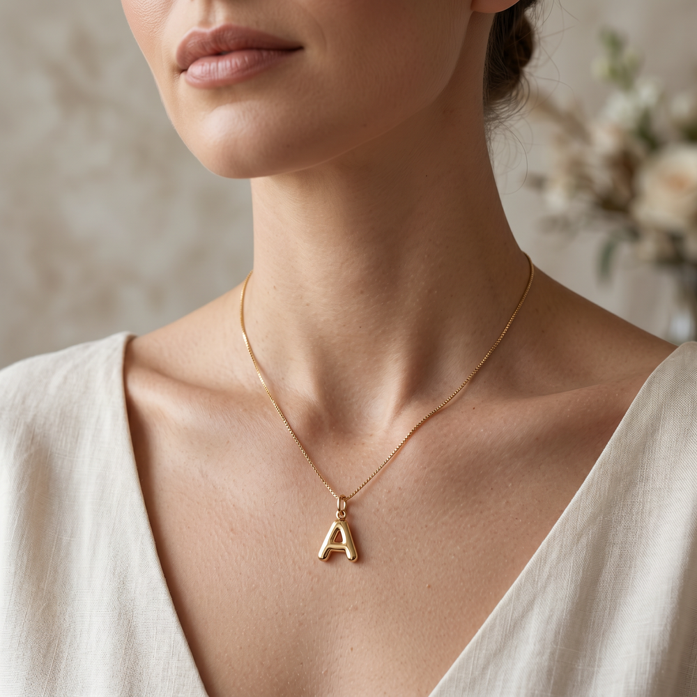 Collar con Inicial Personalizada en Oro Amarillo 14K