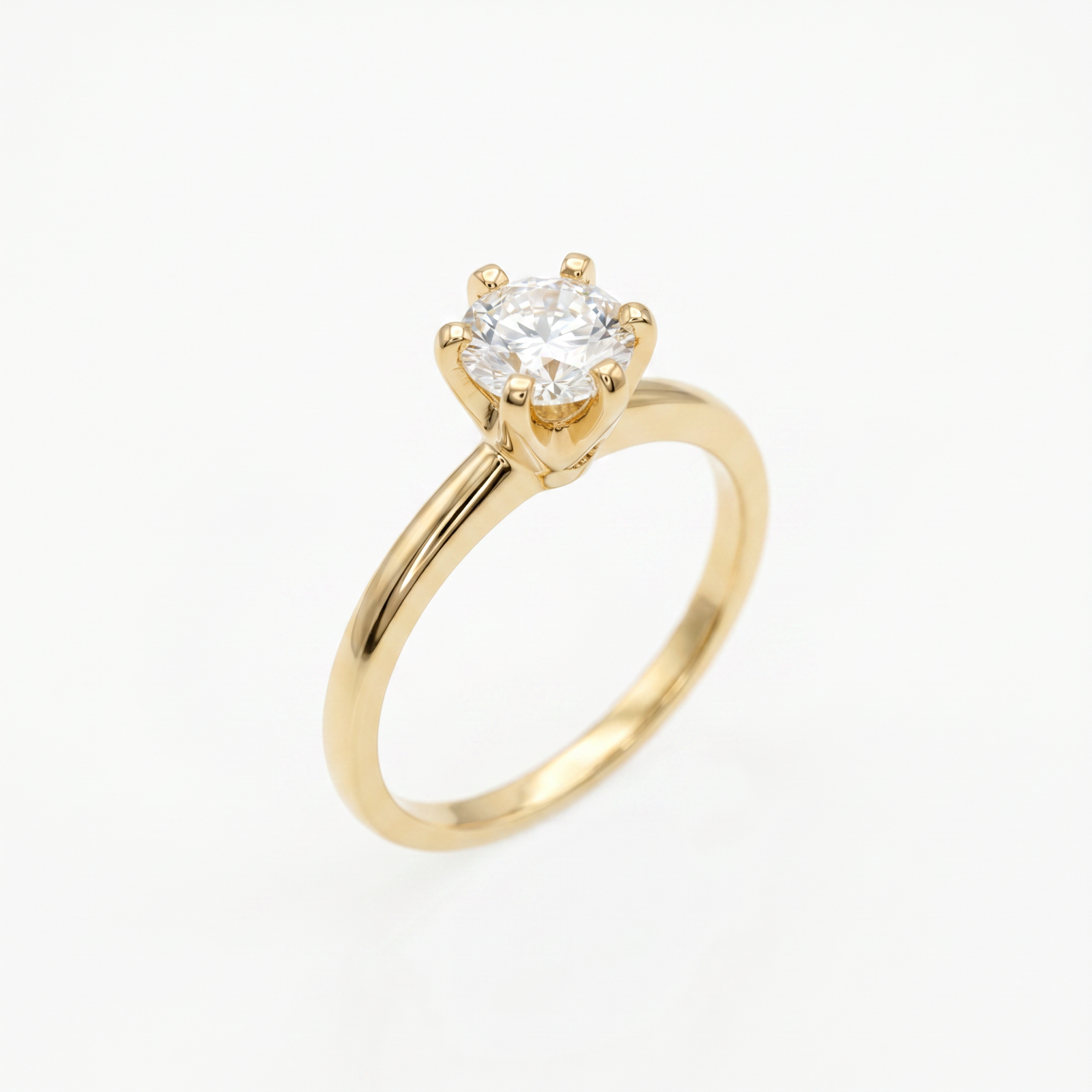 CORONA - Anillo de Compromiso de Oro 14k con Diamante de Laboratorio IGI de 1 ct
