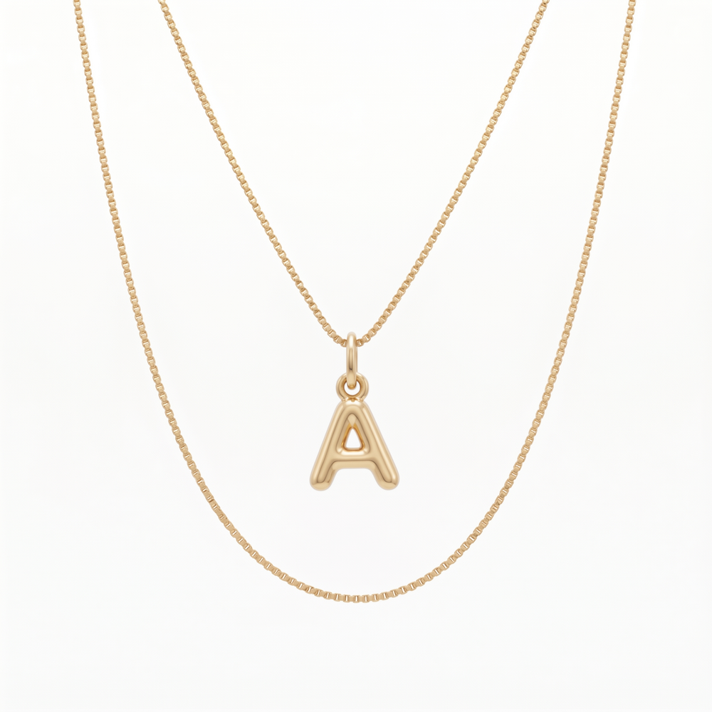 Collar con Inicial Personalizada en Oro Amarillo 14K