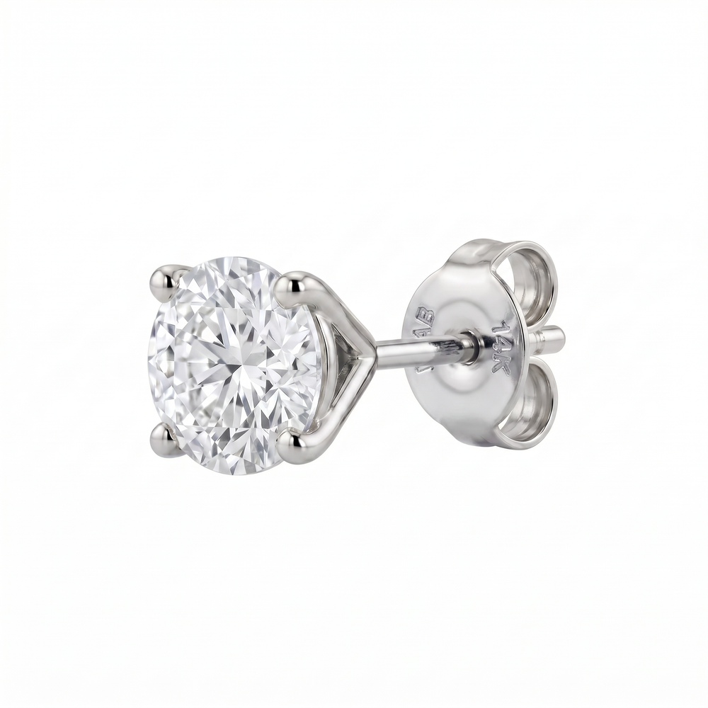 Broquel Solitario para Hombre con Diamante de Laboratorio de 0.50 CT en Oro 14K