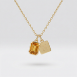 Collar de Oro Amarillo 14k con Piedra de Nacimiento y Dije de Inicial (vista 15)
