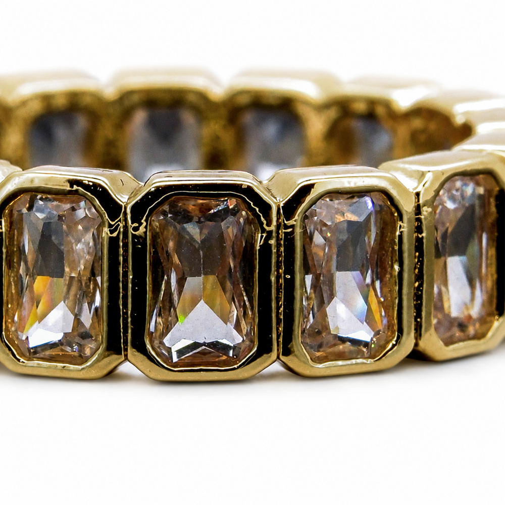 Churumbela de Diamantes de Laboratorio Corte Esmeralda en Oro Amarillo