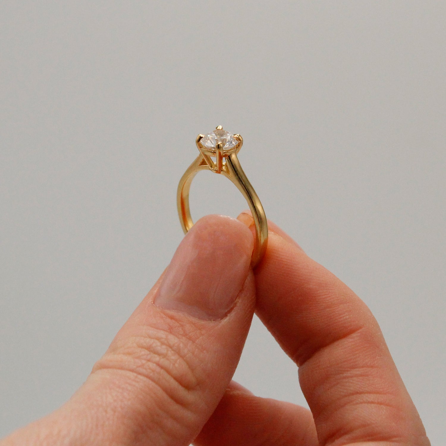 AURUM - Anillo de Compromiso Oro De 14k con Diamente 1.ct Laboratorio Igi