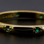 Anillo de oro 14k con zafiros verdes (vista 2)