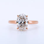 Anillo de Compromiso Oval en Oro Rosa 14k con Diamante de Laboratorio 1ct