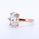 Anillo de Compromiso Oval en Oro Rosa 14k con Diamante de Laboratorio 1ct (vista 2)