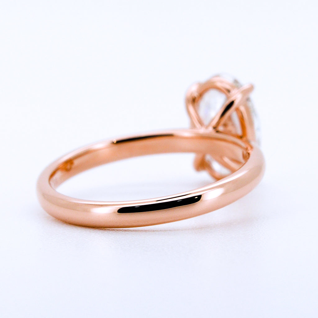 Anillo de Compromiso Oval en Oro Rosa 14k con Diamante de Laboratorio 1ct (vista 3)