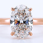 Anillo de Compromiso Oval en Oro Rosa 14k con Diamante de Laboratorio 1ct (vista 6)