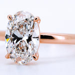 Anillo de Compromiso Oval en Oro Rosa 14k con Diamante de Laboratorio 1ct (vista 7)