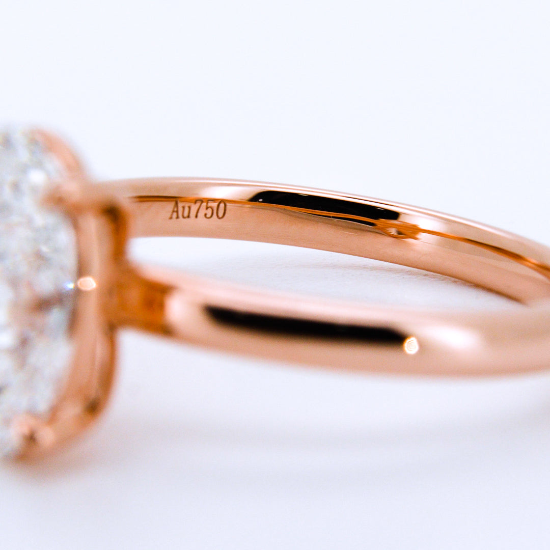 Anillo de Compromiso Oval en Oro Rosa 14k con Diamante de Laboratorio 1ct (vista 8)
