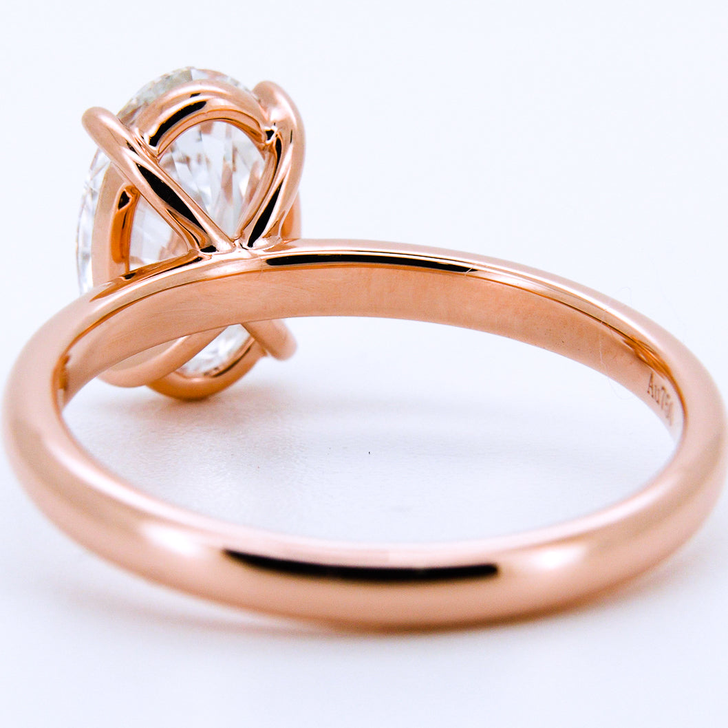 Anillo de Compromiso Oval en Oro Rosa 14k con Diamante de Laboratorio 1ct (vista 9)