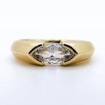 Anillo de Compromiso Corte Marquise en Oro Amarillo 14k con Diamante de Laboratorio 1ct
