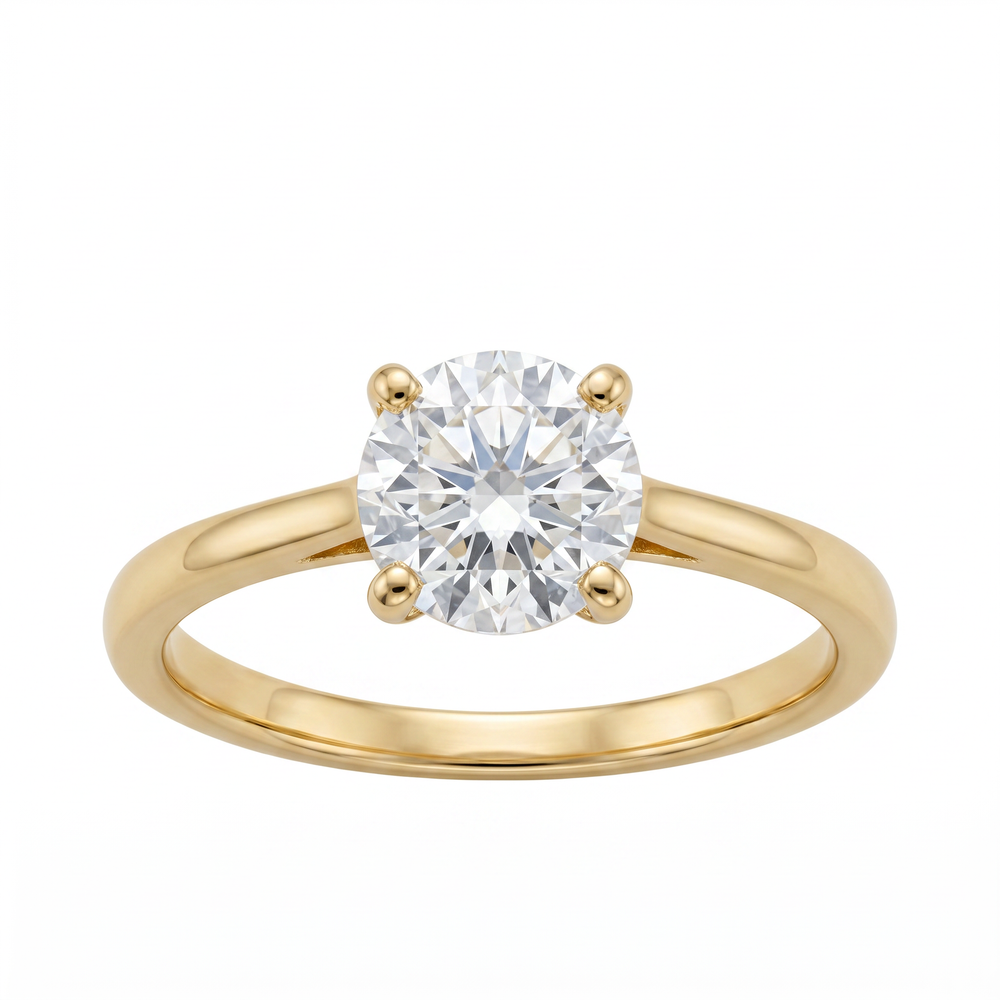 Anillo de Compromiso de Oro Amarillo 14k con Diamante de Laboratorio 1 ct