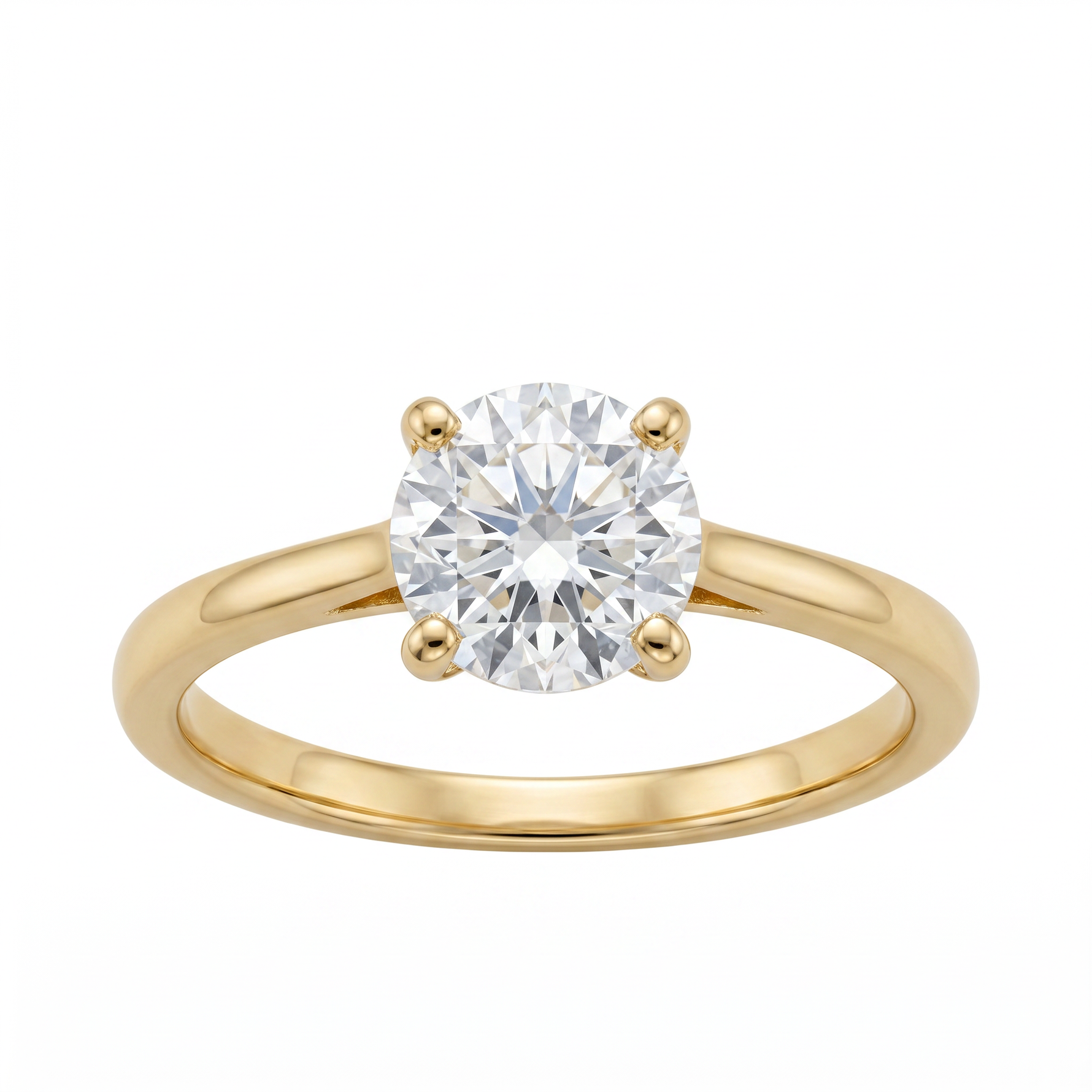 Anillo de Compromiso de Oro Amarillo 14k con Diamante de Laboratorio 1 ct