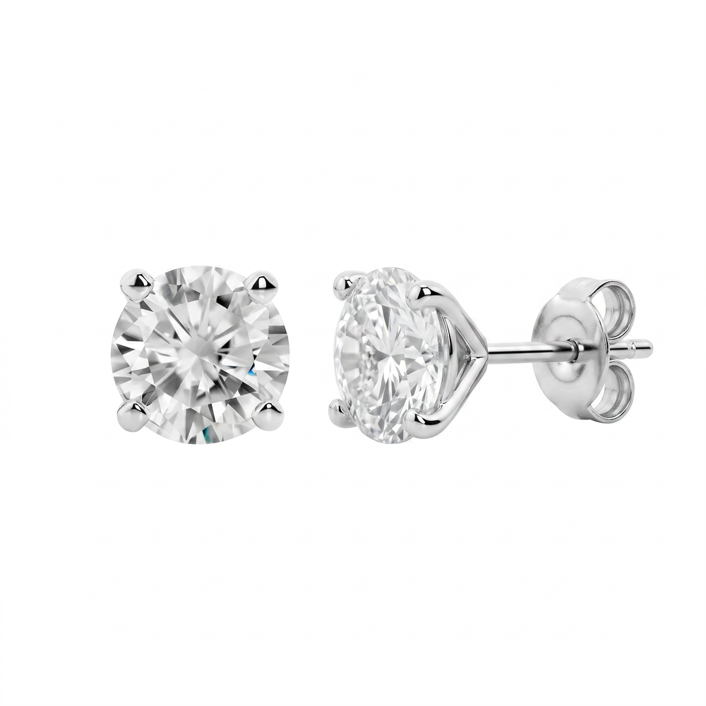 Broqueles de Diamante de Laboratorio 1 CT en Oro 14K