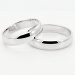 Par de argollas de matrimonio lisas de plata .925 con acabado pulido, diseño clásico
