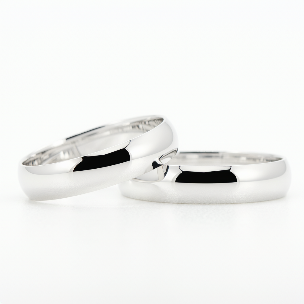 Argollas de matrimonio lisas de plata .925 de pie, acabado espejo y diseño cómodo para uso diario