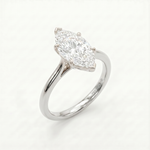 Anillo de Compromiso Solitario de Oro 14k con Diamante Corte Marquise (vista 3)