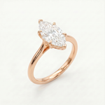 Anillo de Compromiso Solitario de Oro 14k con Diamante Corte Marquise (vista 5)