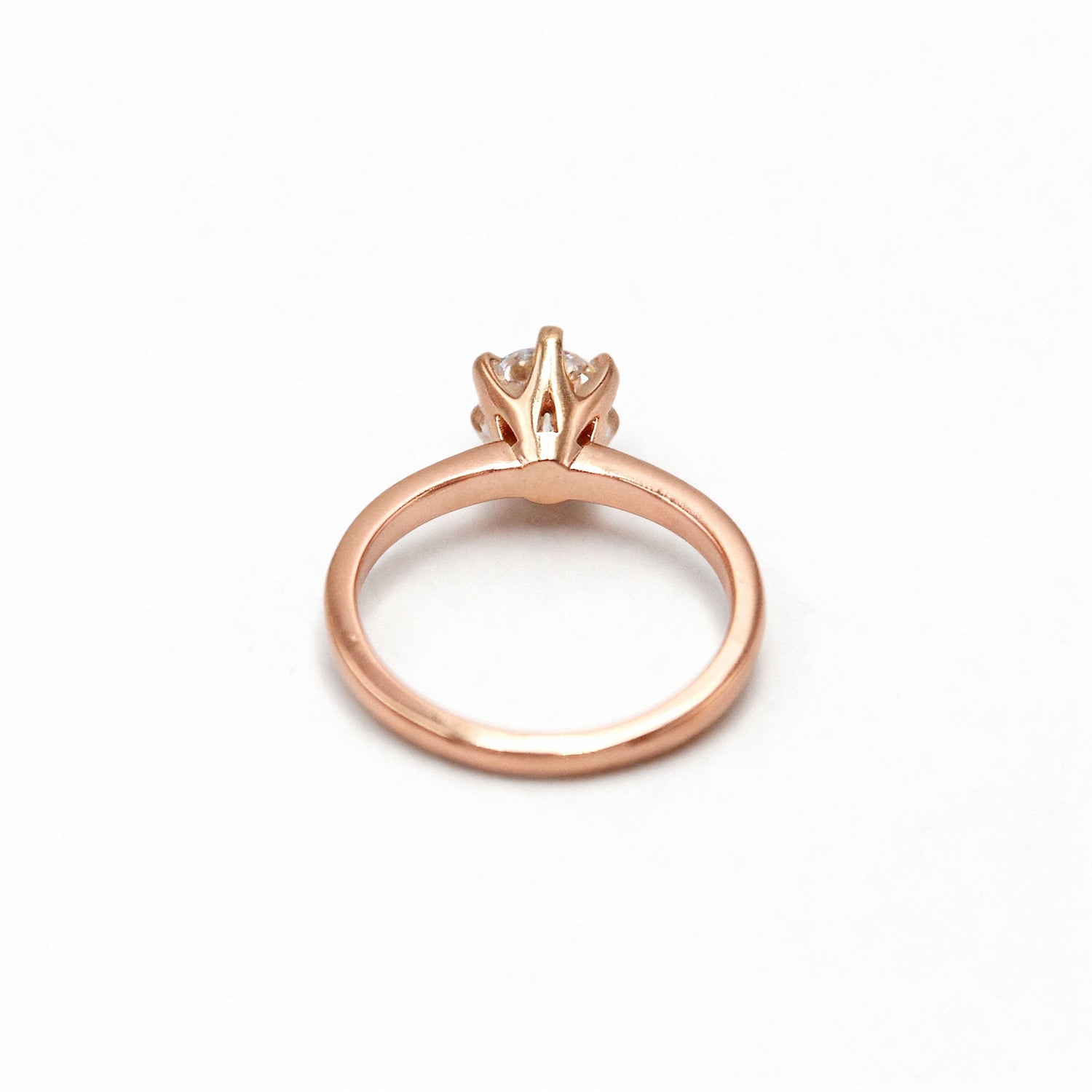 CORONA ORO ROSA - Anillo de Compromiso Oro De 14k con Diamente 1.ct Laboratorio Igi