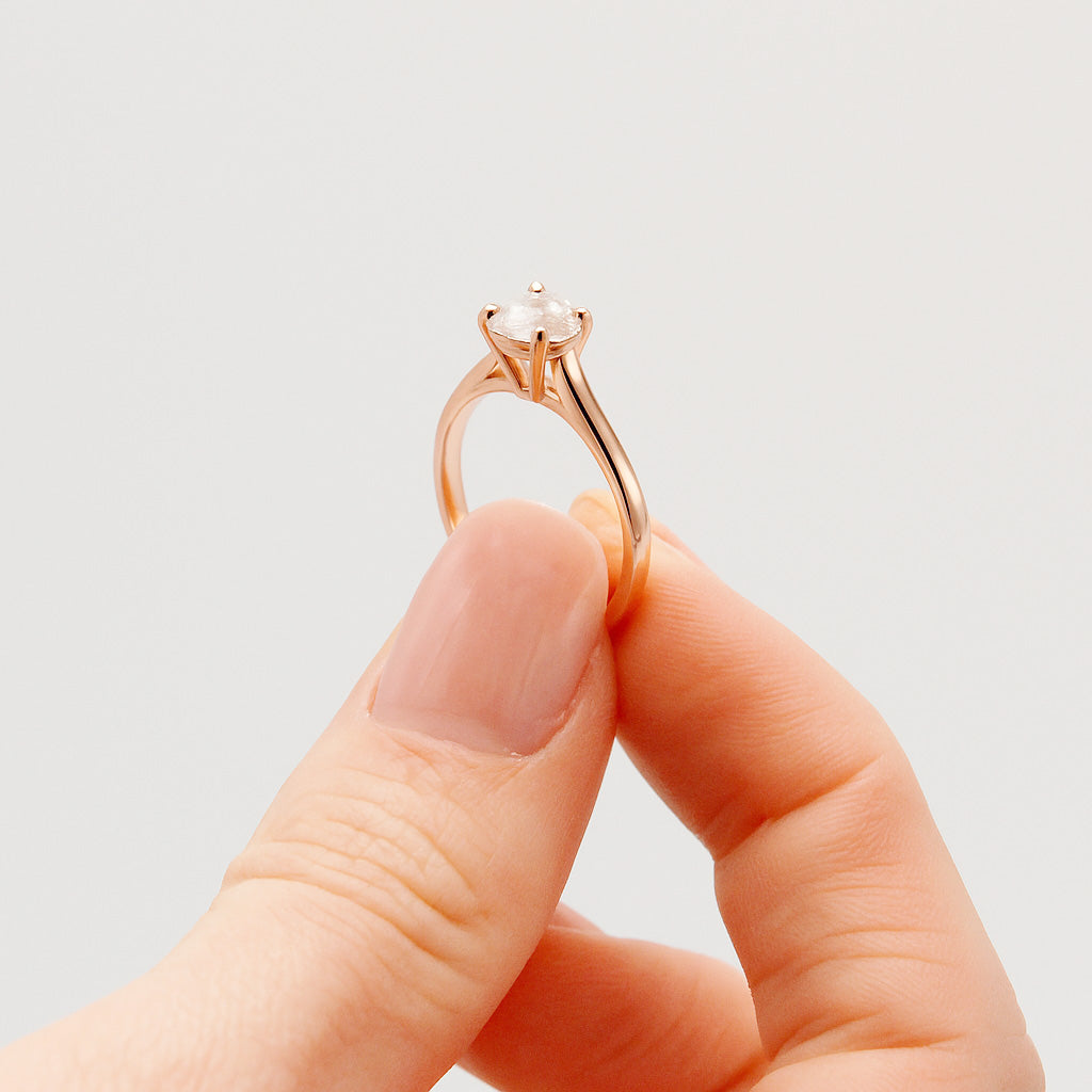 AURUM ORO ROSA - Anillo de Compromiso Oro De 14k con Diamente 1.ct Laboratorio Igi
