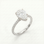 Anillo de Compromiso Pavé de Oro 14k con Diamante Corte Pera (vista 3)