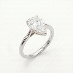 Anillo de Compromiso Solitario de Oro 14k con Diamante Corte Pera (vista 3)