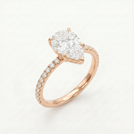 Anillo de Compromiso Pavé de Oro 14k con Diamante Corte Pera (vista 5)