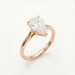 Anillo de Compromiso Solitario de Oro 14k con Diamante Corte Pera (vista 5)