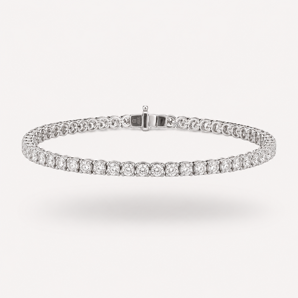 Pulsera Tennis de Plata .925 con Diamantes de Laboratorio Redondos